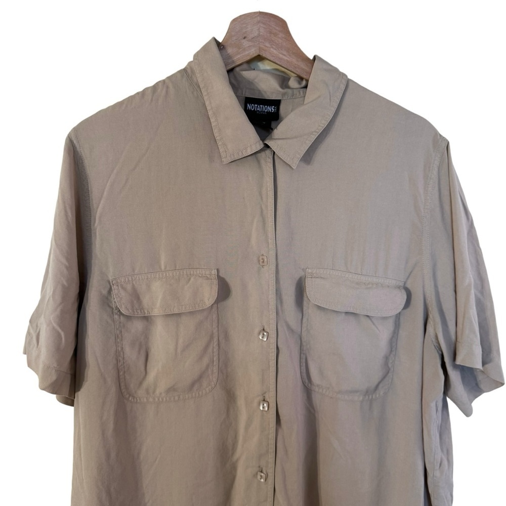 Notations Womens 100% Silk Button Down Collared T… - image 3